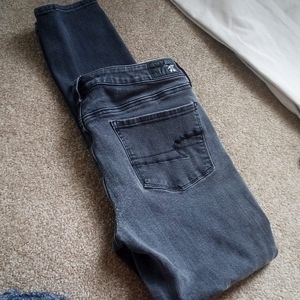 Faded black 360 super stretch skinny long jeans